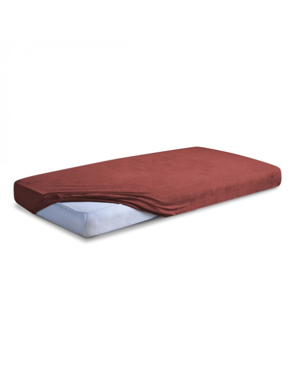 Prześcieradło frotte 160x200 z gumką terakota Premium Matex