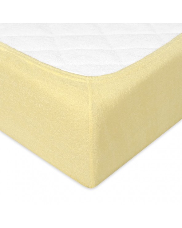 Prześcieradło frotte 160x200 z gumką jasnożółte Premium Matex