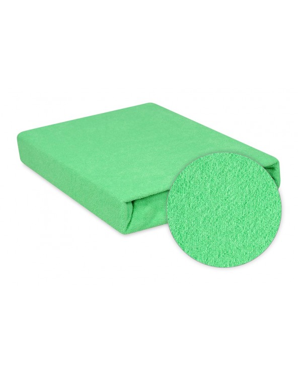 Prześcieradło frotte 120x200 z gumką zielone Premium Matex