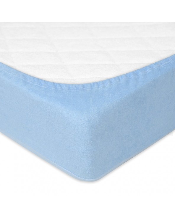 Prześcieradło frotte 90x200 z gumką błękitne Classic Matex