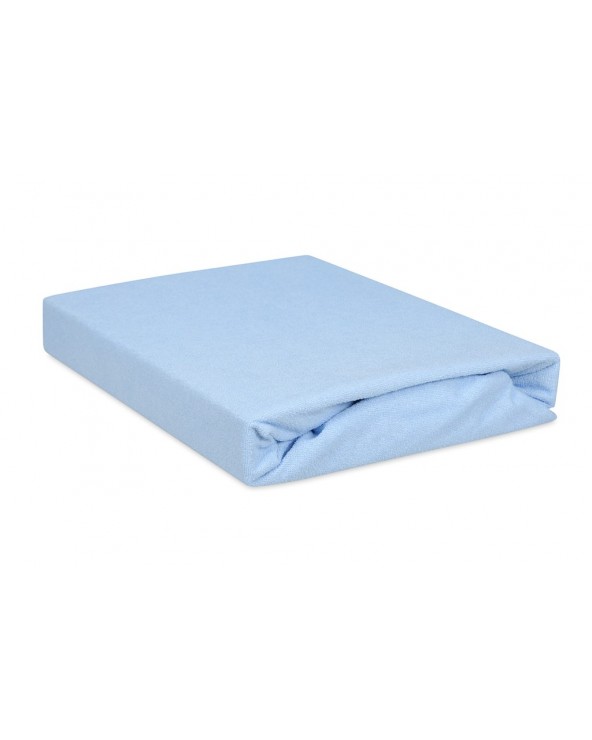 Prześcieradło frotte 90x200 z gumką błękitne Classic Matex