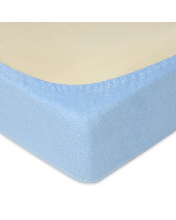 Prześcieradło frotte 90x200 z gumką błękitne Classic Matex
