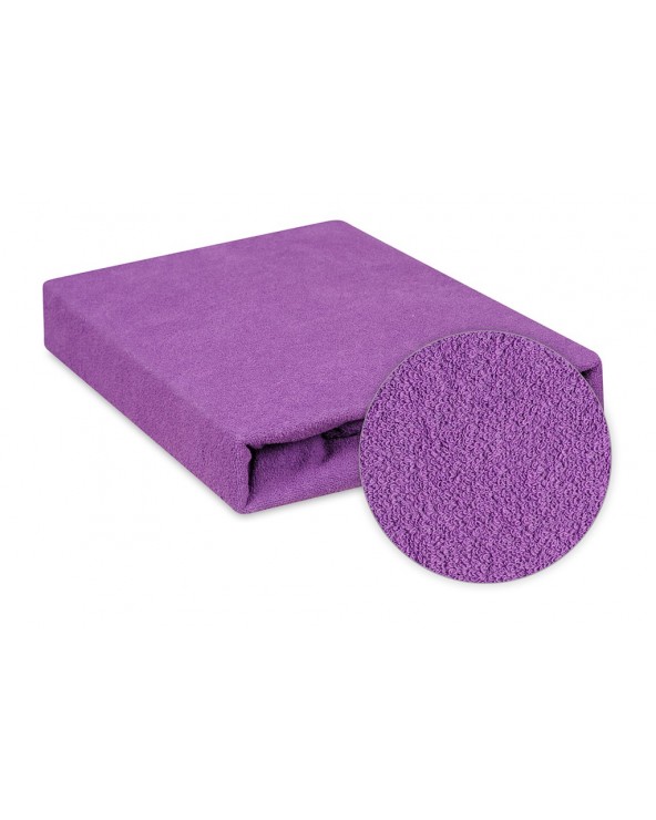 Prześcieradło frotte 160x200 z gumką lawendowe Classic Matex