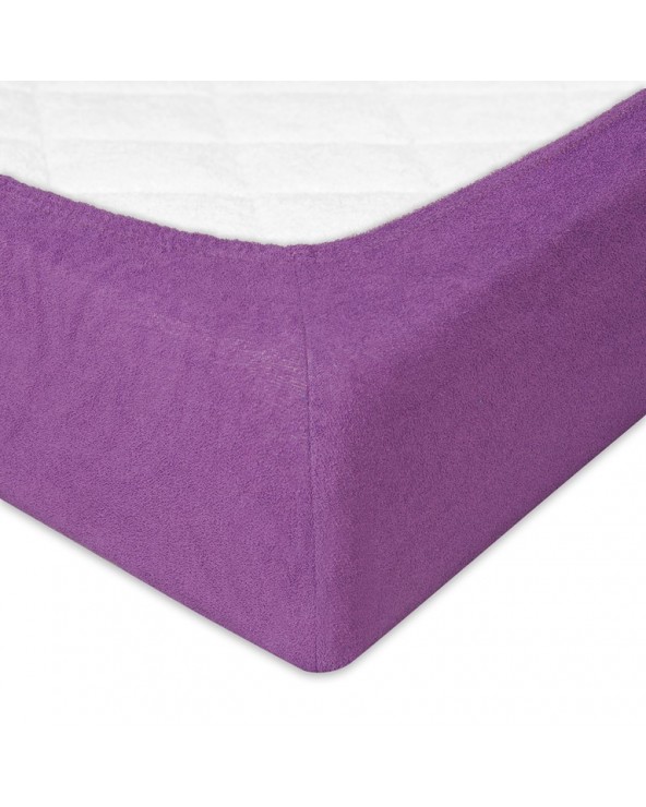 Prześcieradło frotte 160x200 z gumką lawendowe Classic Matex