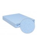 Prześcieradło frotte 140x200 z gumką błękitne Classic Matex