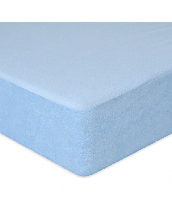 Prześcieradło frotte 140x200 z gumką błękitne Classic Matex