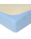 Prześcieradło frotte 140x200 z gumką błękitne Classic Matex