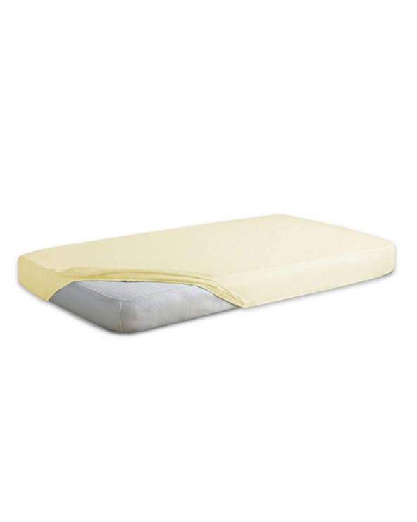 Prześcieradło nieprzemakalne frotte 90x200x20 z gumką kremowe MATEX