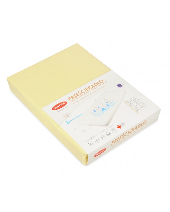 Prześcieradło nieprzemakalne jersey 90x200x20 z gumką kremowe MATEX