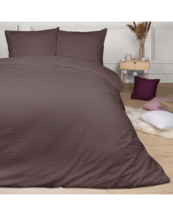 Poszewka satyna bawełniana 40x40 CIZGILI brown