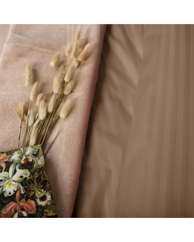 Poszewka satyna bawełniana 50x60 Cizgili cinnamon