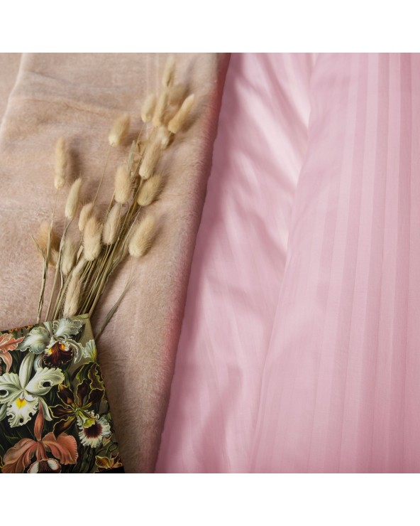 Poszewka satyna bawełniana 70x80 CIZGILI pink