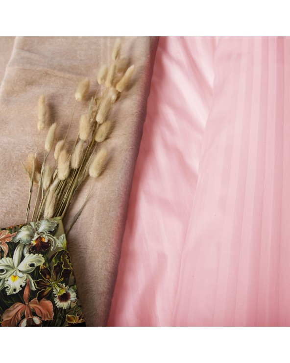 Poszewka satyna bawełniana 40x40 CIZGILI pudra