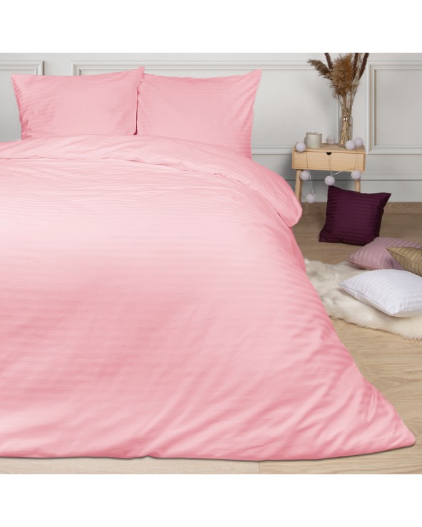 Poszewka satyna bawełniana 70x80 CIZGILI pudra