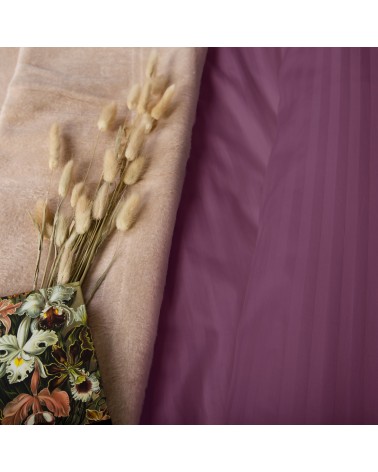 Poszewka satyna bawełniana 50x60 CIZGILI rose