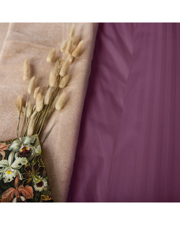 Poszewka satyna bawełniana 70x80 CIZGILI rose