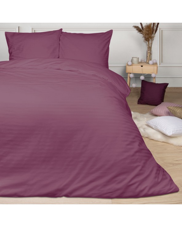 Poszewka satyna bawełniana 70x80 CIZGILI rose