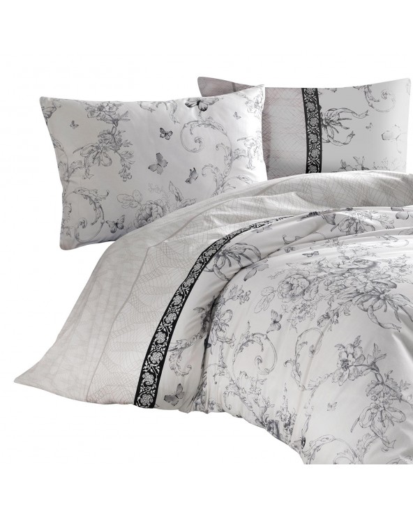 Pościel bawełna 160x200 + 2x70x80 Alegra Grey Exclusive