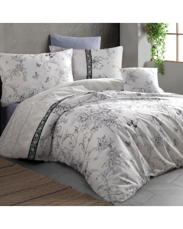 Pościel bawełna 200x220 + 2x70x80 Alegra Grey Exclusive