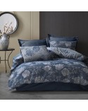 Pościel bawełna 200x220 + 2x70x80 Flory Blue Jaquard