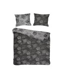 Pościel bawełna 200x220 + 2x70x80 Flory Dark Grey Jaquard