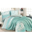 Pościel bawełniana 200x220 + 2x70x80 Lucida Turquoise Exclusive