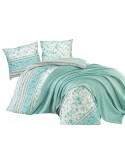 Pościel bawełniana 200x220 + 2x70x80 Lucida Turquoise Exclusive