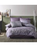 Pościel bawełna 160x200 + 2x70x80 Marble Purple Jaquard