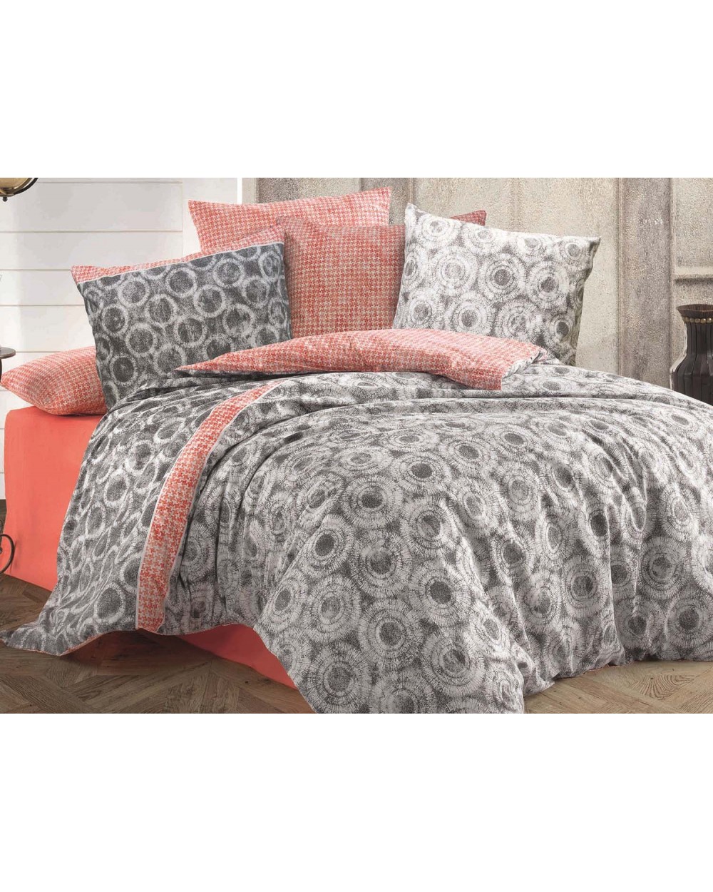 Pościel bawełniana 200x220 + 2x70x80 Octavia Grey Exclusive