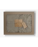 Pościel z falbanami 200x220 + 2x70x80 Stonewashed Oxford Tan