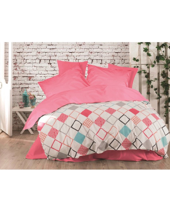Pościel bawełniana 200x220 + 2x70x80 Sion Fuchsia Exclusive