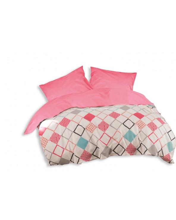 Pościel bawełniana 200x220 + 2x70x80 Sion Fuchsia Exclusive