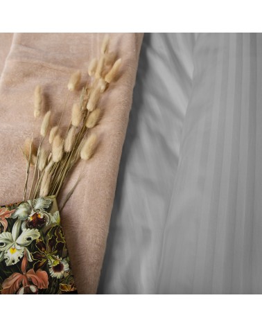 Pościel satyna bawełniana 200x220 + 2x70x80 CIZGILI grey