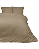 Pościel satyna bawełniana 200x220 + 2x70x80 CIZGILI light brown
