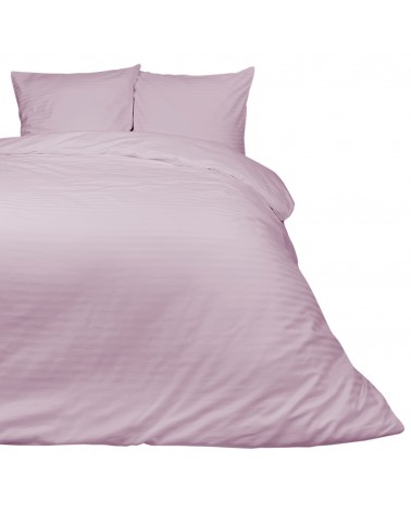 Pościel satyna bawełniana 140x200 + 1x70x80 CIZGILI lila