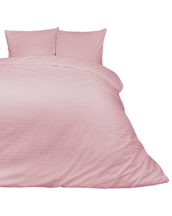 Pościel satyna bawełniana 140x200 + 1x70x80 CIZGILI pink