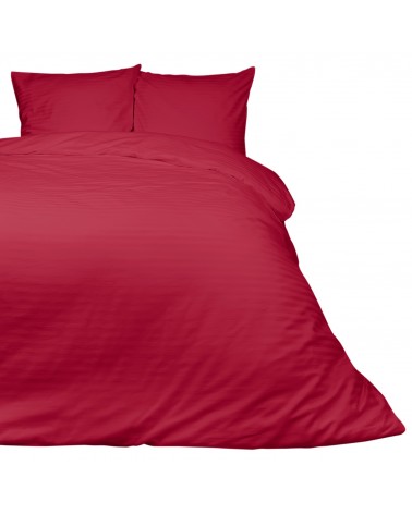 Pościel satyna bawełniana 160x200 + 2x70x80 CIZGILI red