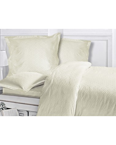 Pościel satyna żakardowa 200x220 + 2x70x80 Monte Ecru Luxury Premium