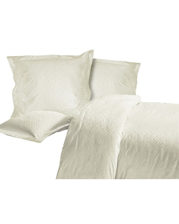Pościel satyna żakardowa 200x220 + 2x70x80 Monte Ecru Luxury Premium