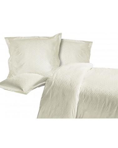 Pościel satyna żakardowa 200x220 + 2x70x80 Monte Ecru Luxury Premium