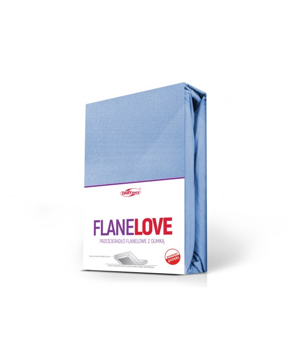 Prześcieradło flanela bawełniana 160x200x20 z gumką niebieskie