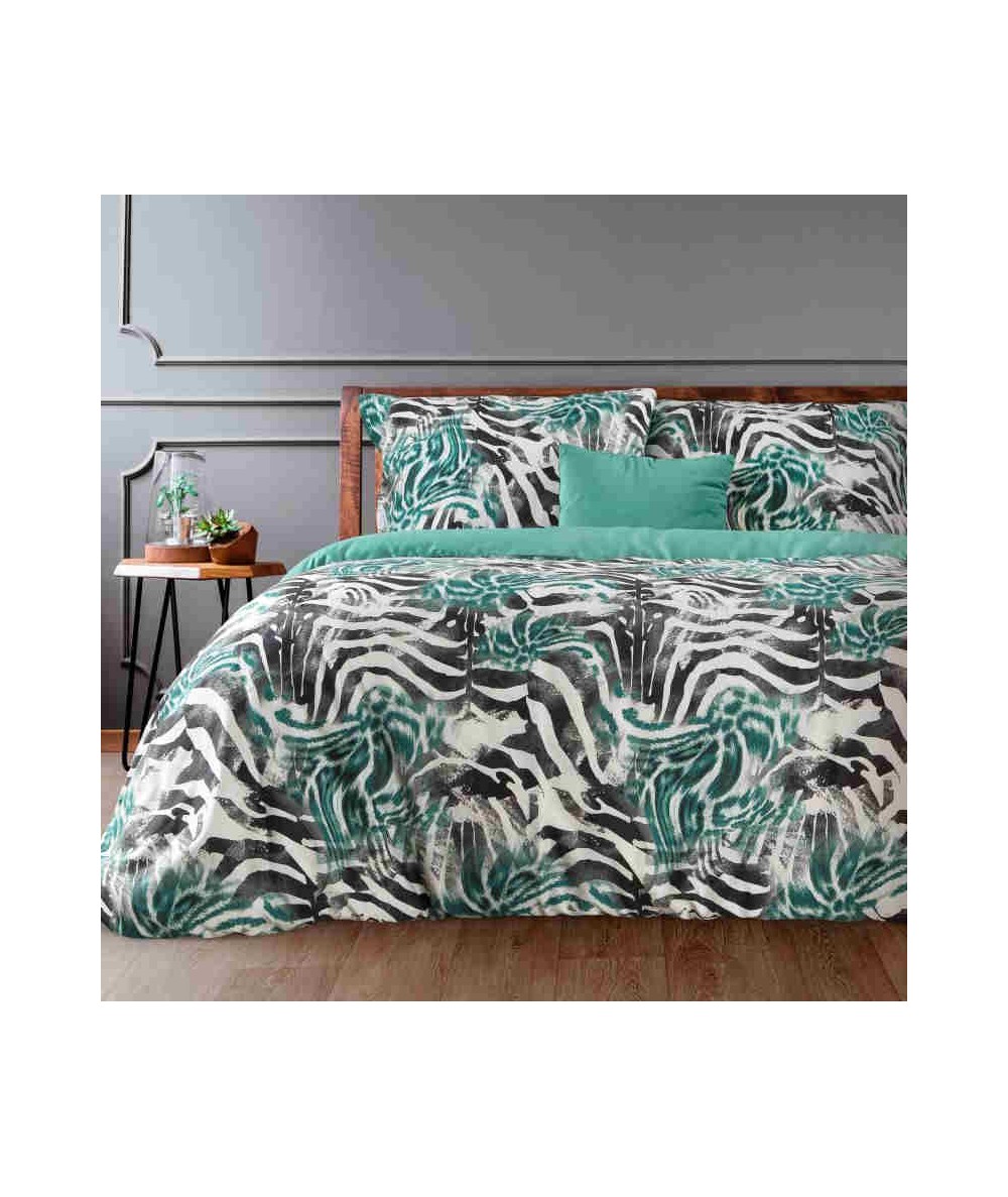Pościel satyna bawełniana Zebra 160x200 + 2x70x80 z zamkiem