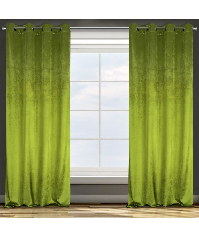 Zasłona welwetowa Taylor 140x250 oliwkowa z przelotkami