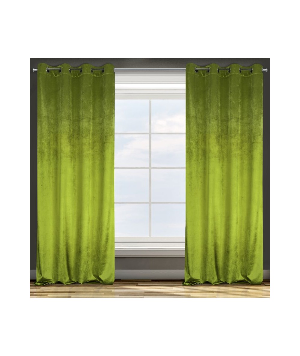 Zasłona welwetowa Taylor 140x250 oliwkowa z przelotkami