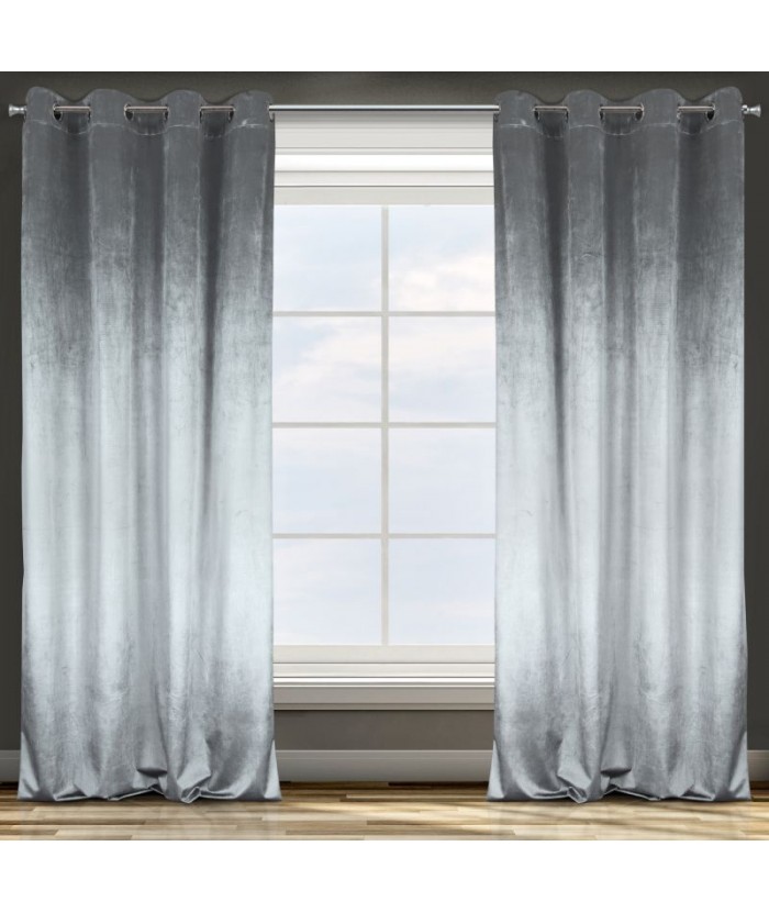 Zasłona welwetowa Taylor 140x250 srebrna z przelotkami
