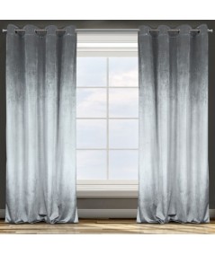Zasłona welwetowa Taylor 140x250 srebrna z przelotkami