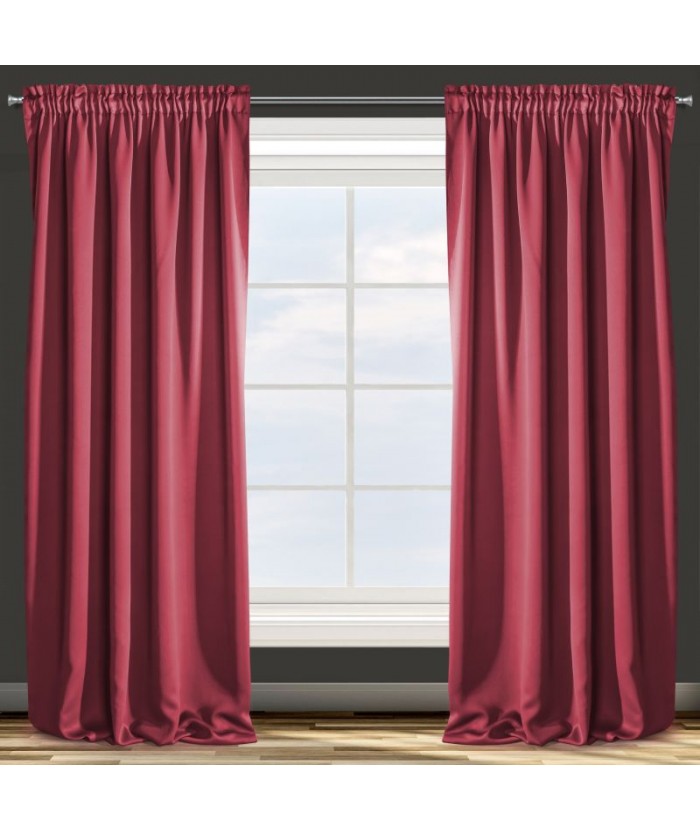 Zasłona zaciemniająca blackout Parisa 135x270 czerwona