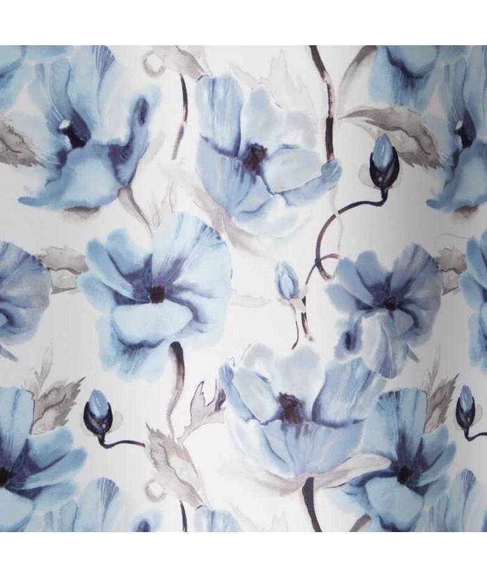 Zasłona zaciemniająca w kwiaty Willow 135x250 niebieska z przelotkami