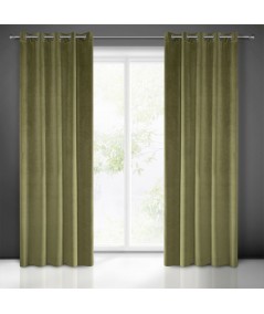 Zasłona welwetowa Villa 140x250 oliwka z przelotkami