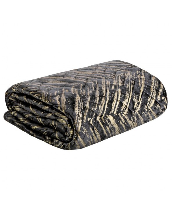 Narzuta velvet 220x240 Agata 1 czarna/złota